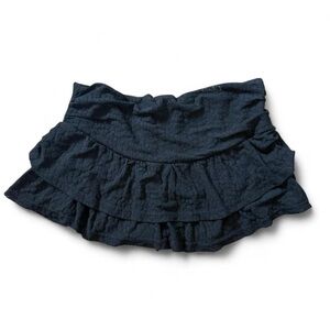 Y2K Micro Skirt Black lace ruffle skirt with zipper and built in shorts Size L
